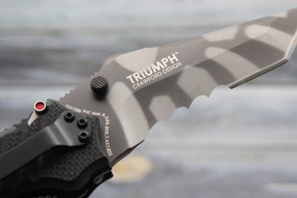 Полуавтоматический складной нож CRKT Triumph Tiger Stripe, сталь Aus 8, рукоять G-10